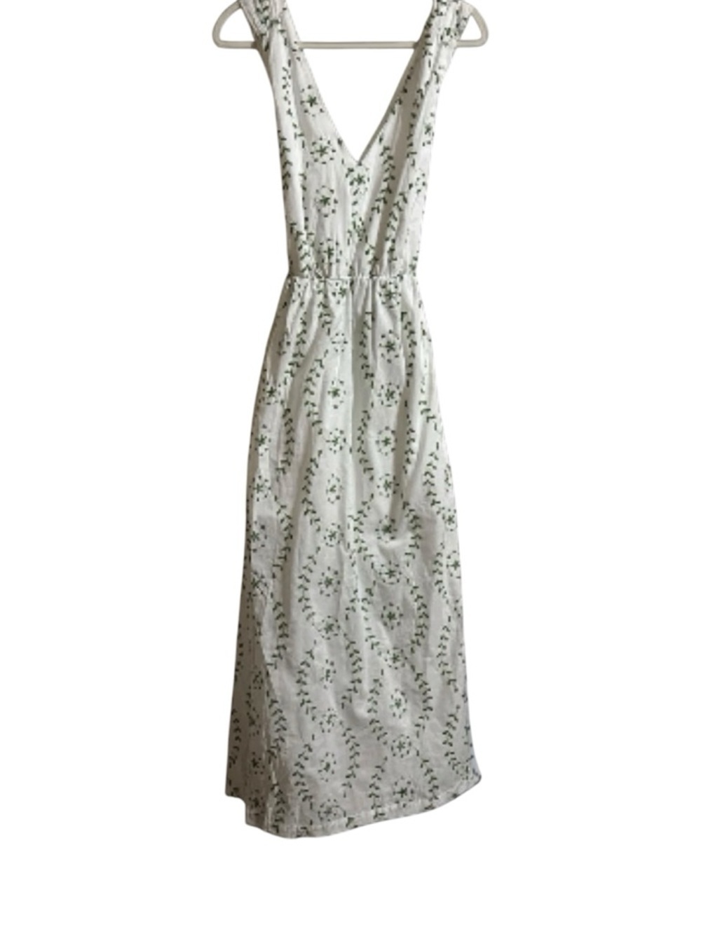 a new day White Maxi Dress with Green Leaf Print